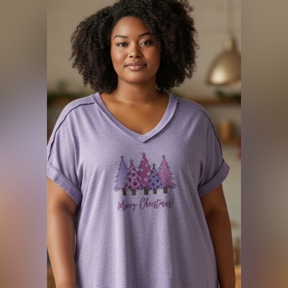 Zenana Full Size Melange Hacci Exposed Seam Hi-low Tee Plus Size
